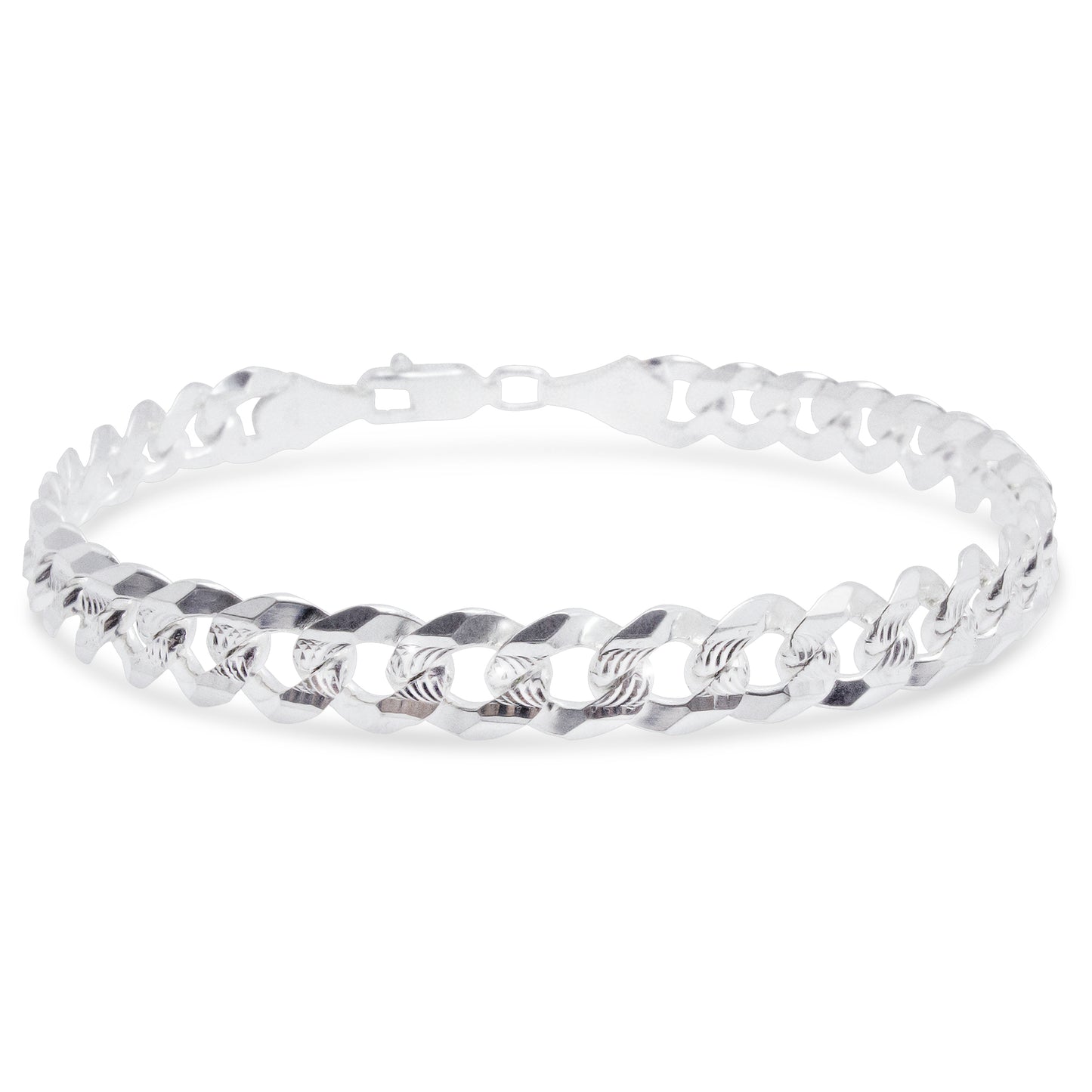 Pulso Plata 925 Barbada Diamantada Caballero
