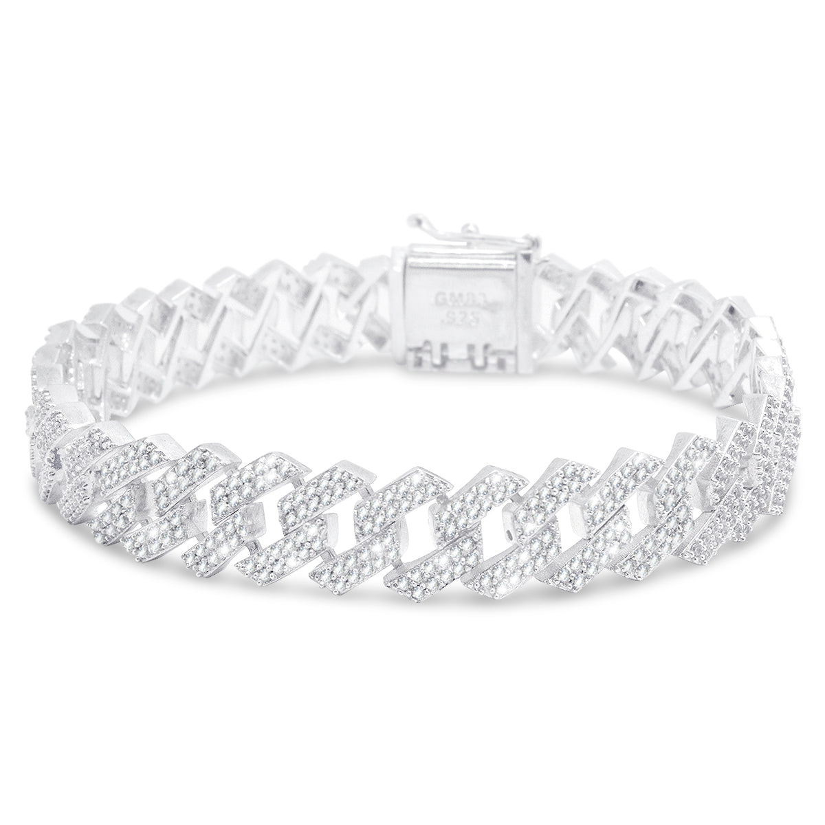 Pulsera de Plata 925 con Zirconias para Hombre – Diseño Robusto y Elegante