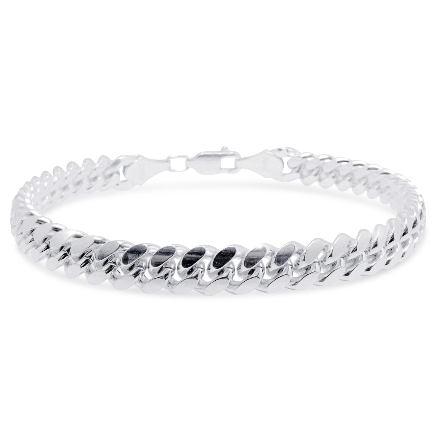 Pulsera Esclava Solida Tipo Cubana Plata 925 Caballero Lujo