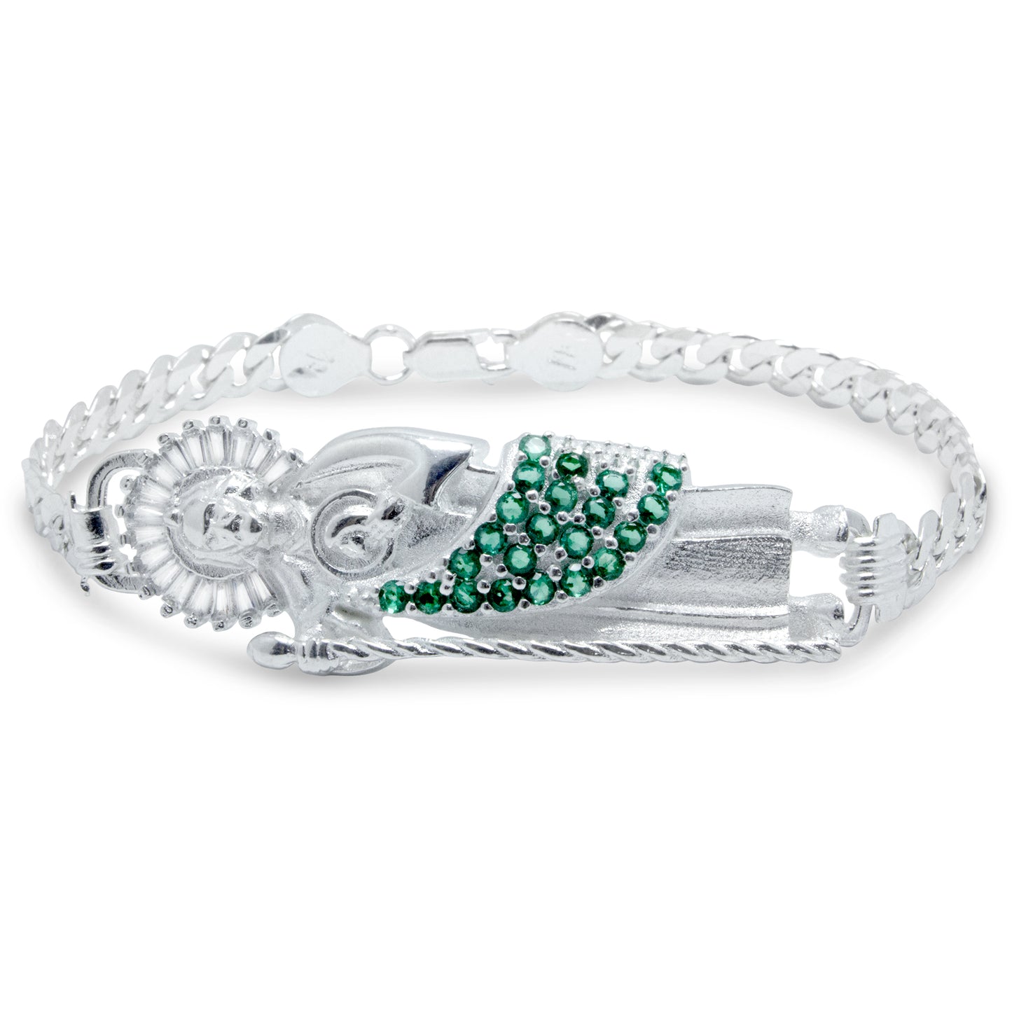 Esclava San Judas Plata 925 con Zirconias para Hombre