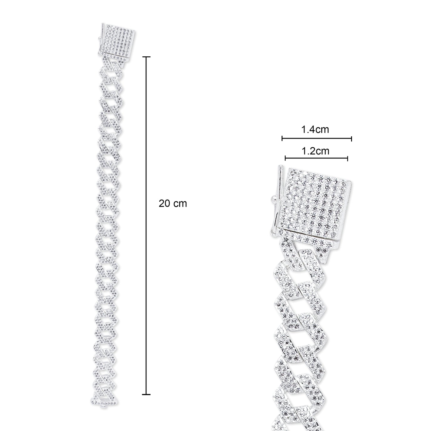 Pulsera de Plata 925 con Zirconias para Hombre – Diseño Robusto y Elegante