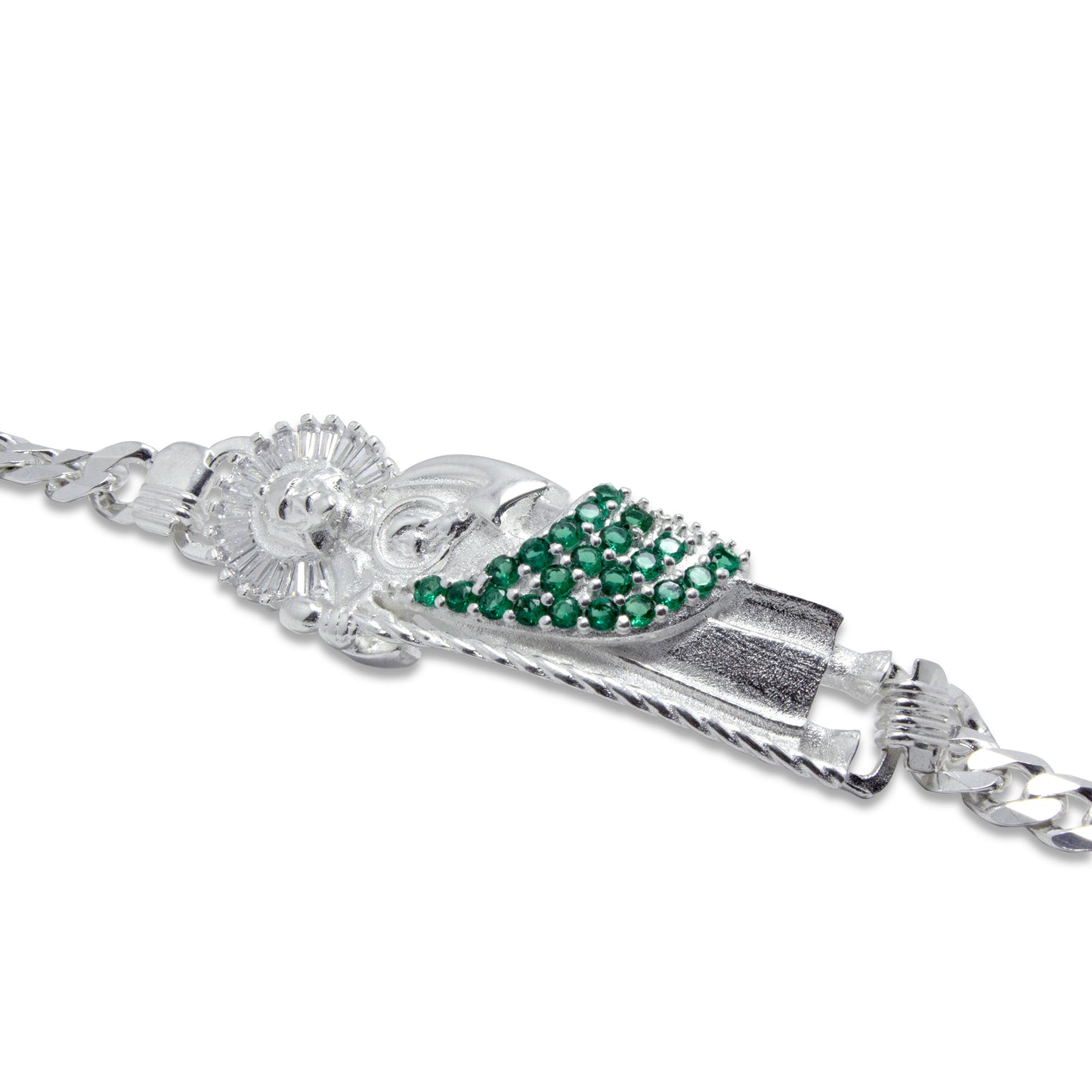 Esclava San Judas Plata 925 con Zirconias para Hombre