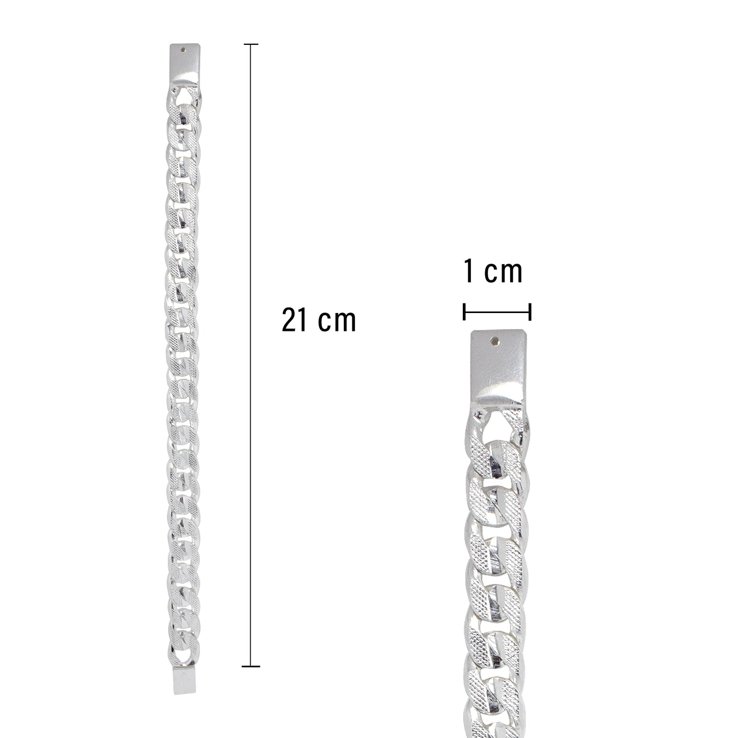 Pulsera Cubana Plata 925 para Hombre Hecha a Mano– Terminación Diamantada