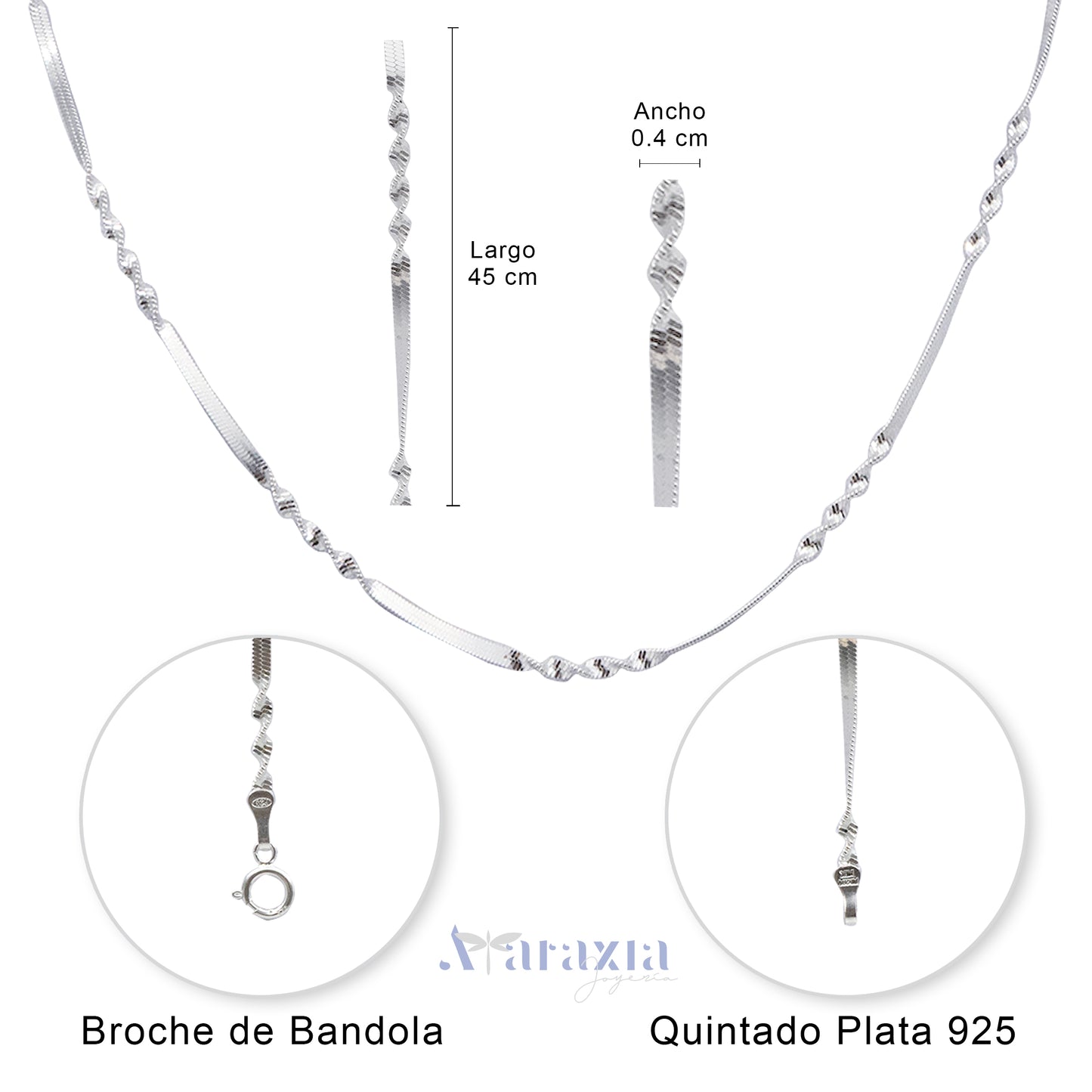 Cadena Espiral y Lisa para Dama