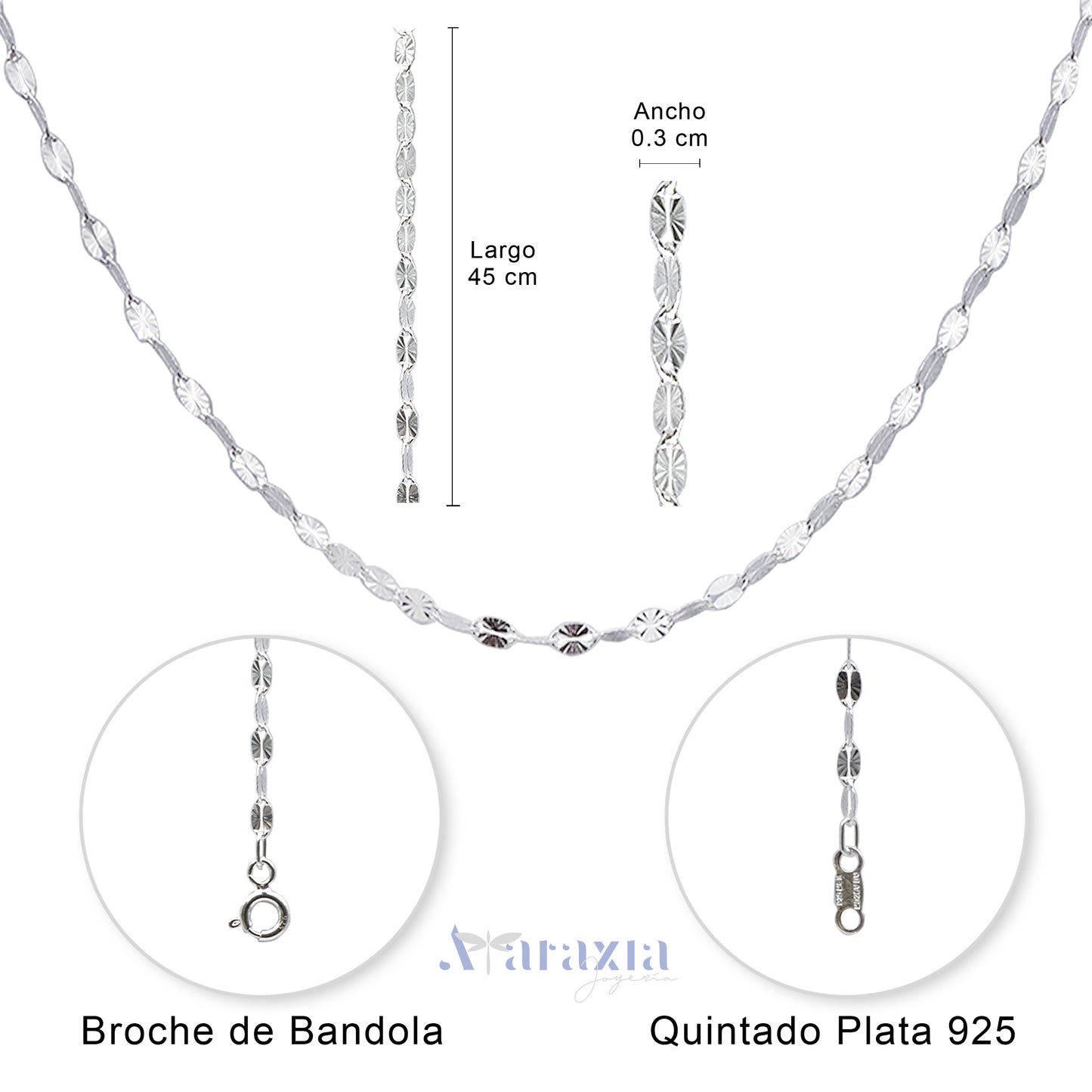 Cadena con Ojuelas Diamantada para Dama
