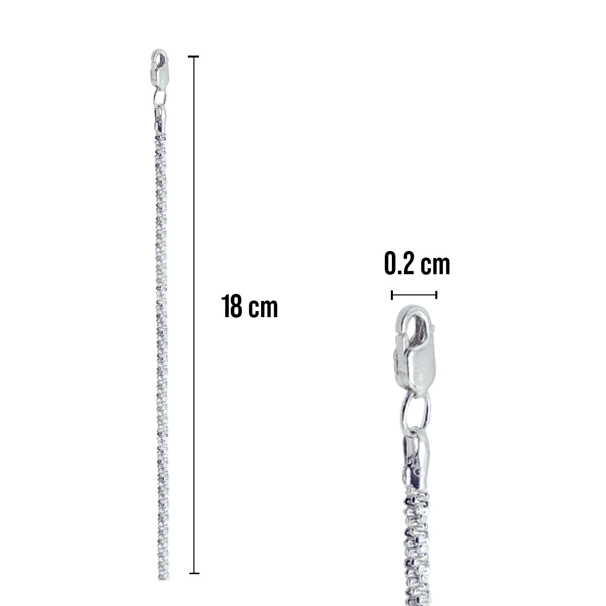 Pulsera Elegante Plata Fina 925 Brillante Para Dama Mujer