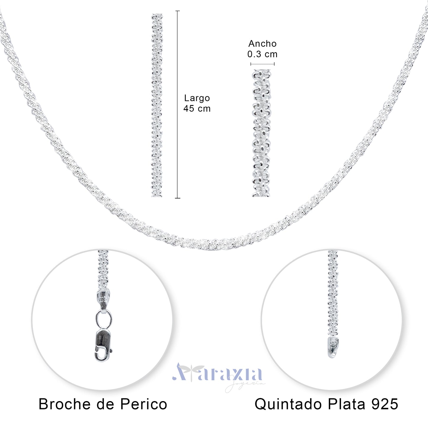 Cadena Entrelazada Brillante para Dama