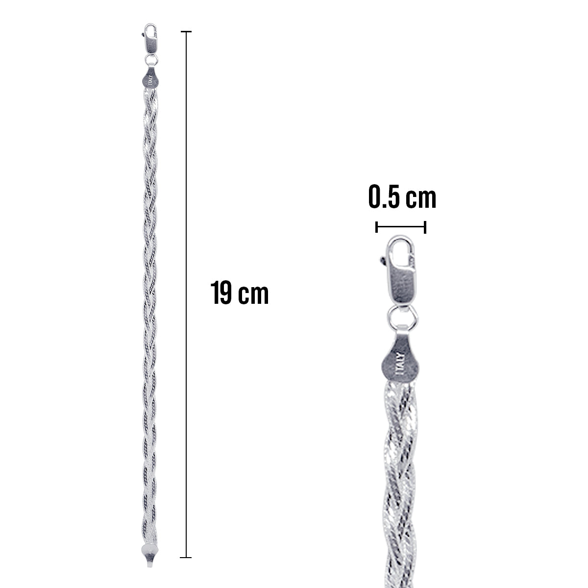 Pulsera Plata Fina 925 Tejido Elegante Para Dama Mujer Pulso