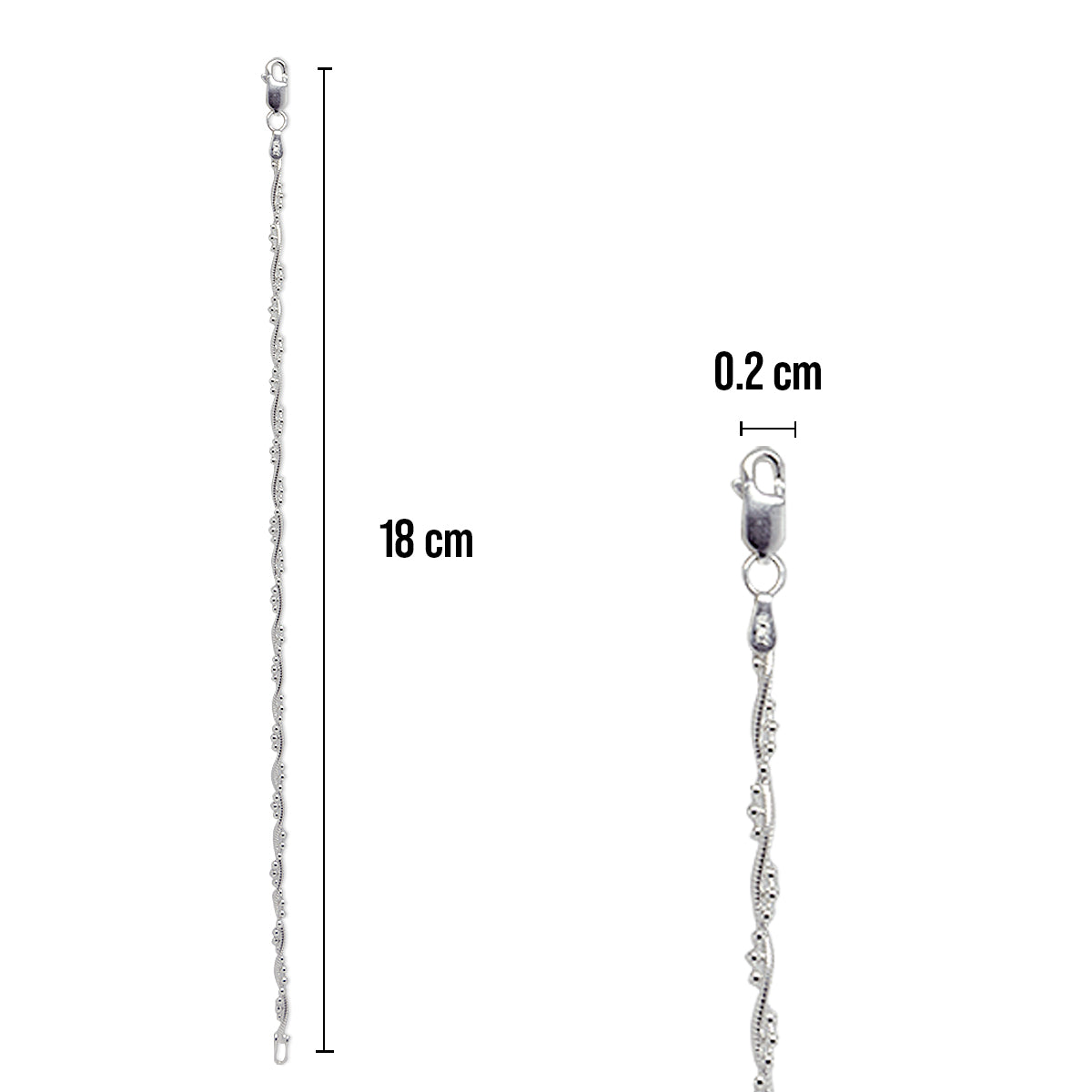 Pulsera Pulso Plata Fina 925 Para Dama Con Bolitas Elegante