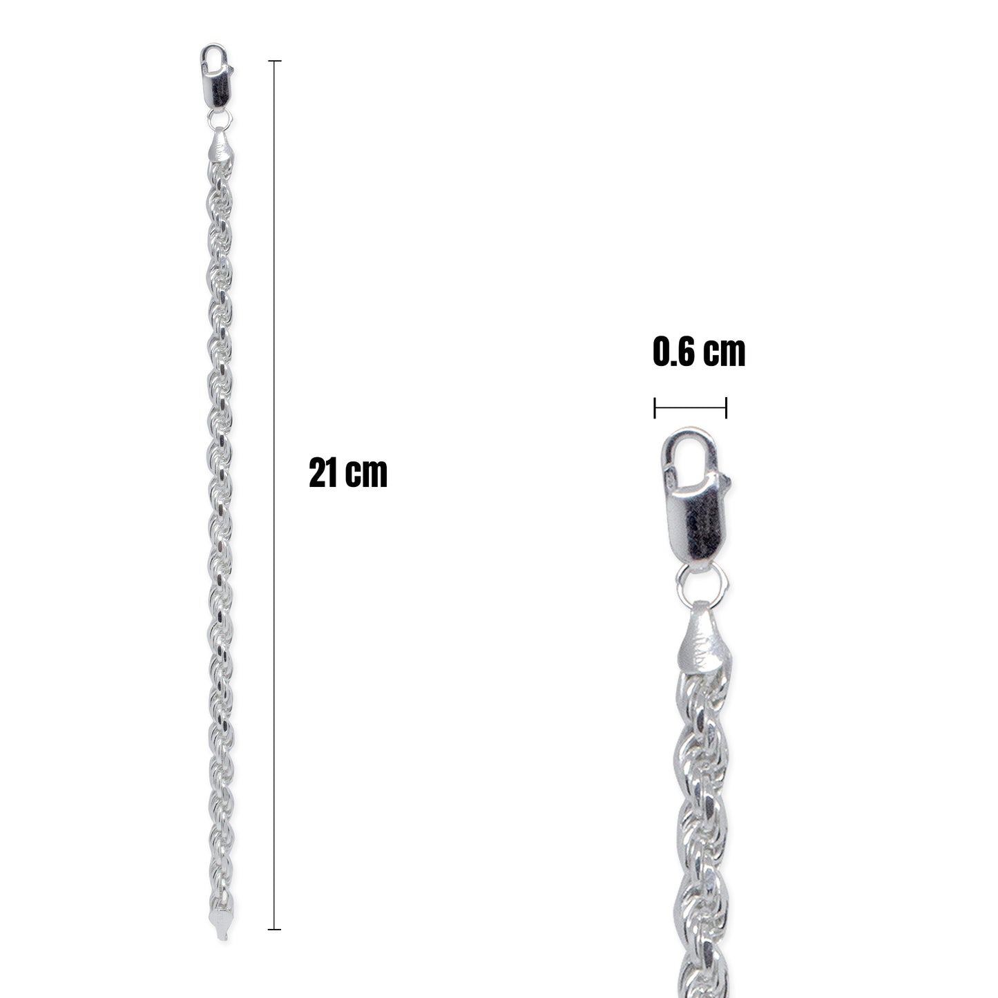 Pulso Torsal Italiano Plata 925 para Hombre