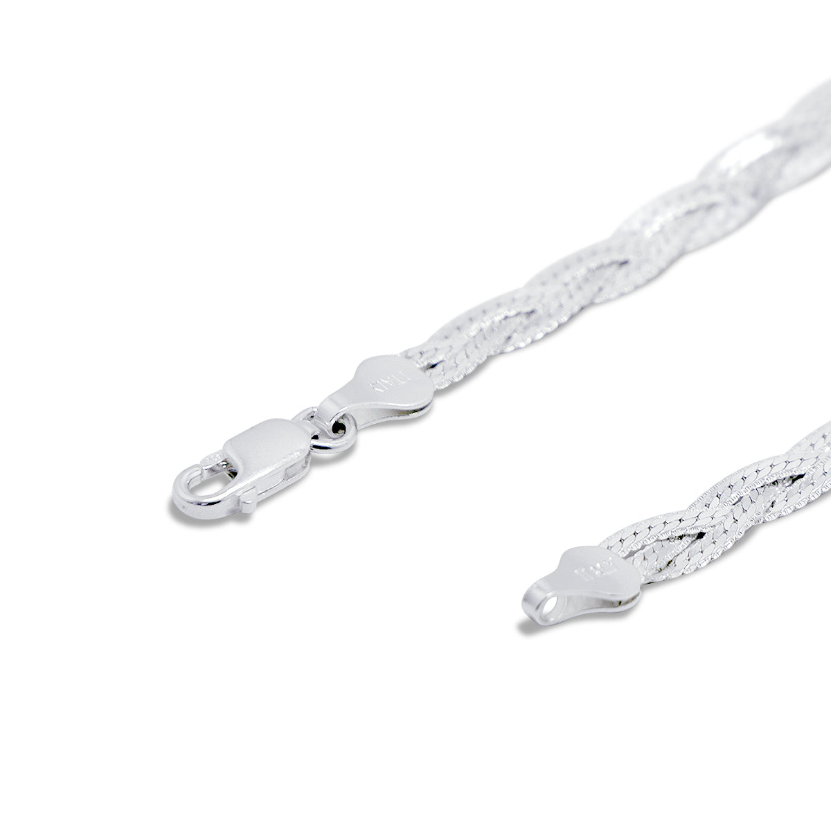 Pulsera Plata Fina 925 Tejido Elegante Para Dama Mujer Pulso