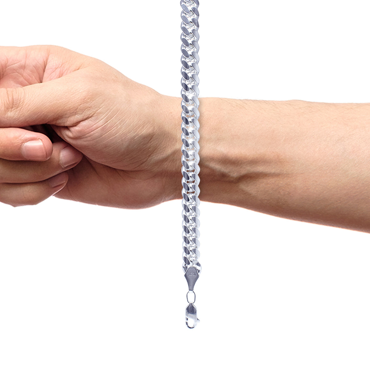 Pulsera Esclava Solida Tipo Cubana Plata 925 Caballero Lujo