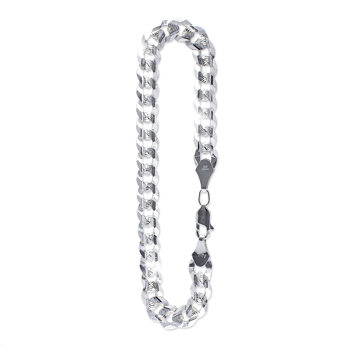 Pulso Plata 925 Barbada Diamantada Caballero
