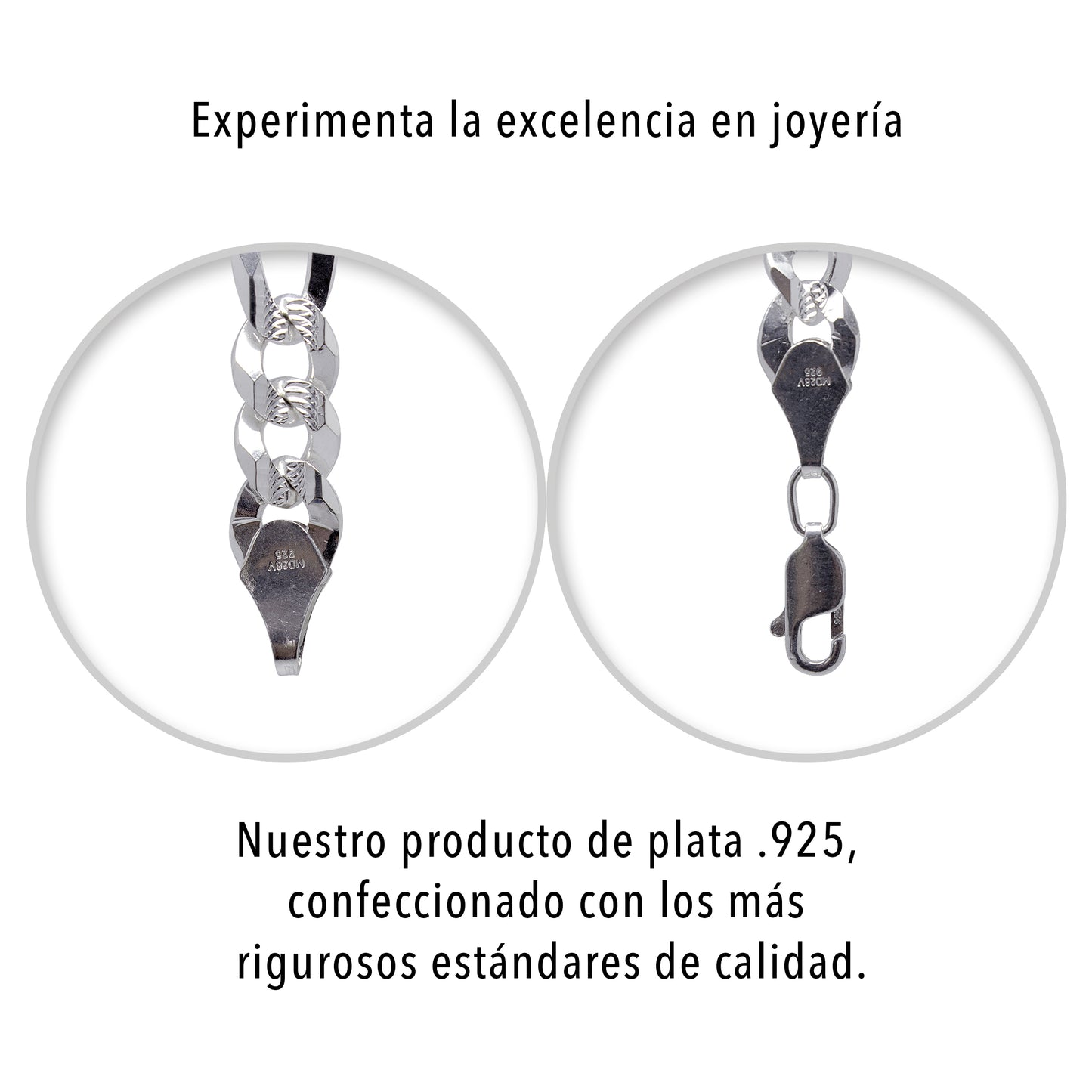 Esclava Placa Elegante Plata Fina 925 a Tejido Figaro Diamantada