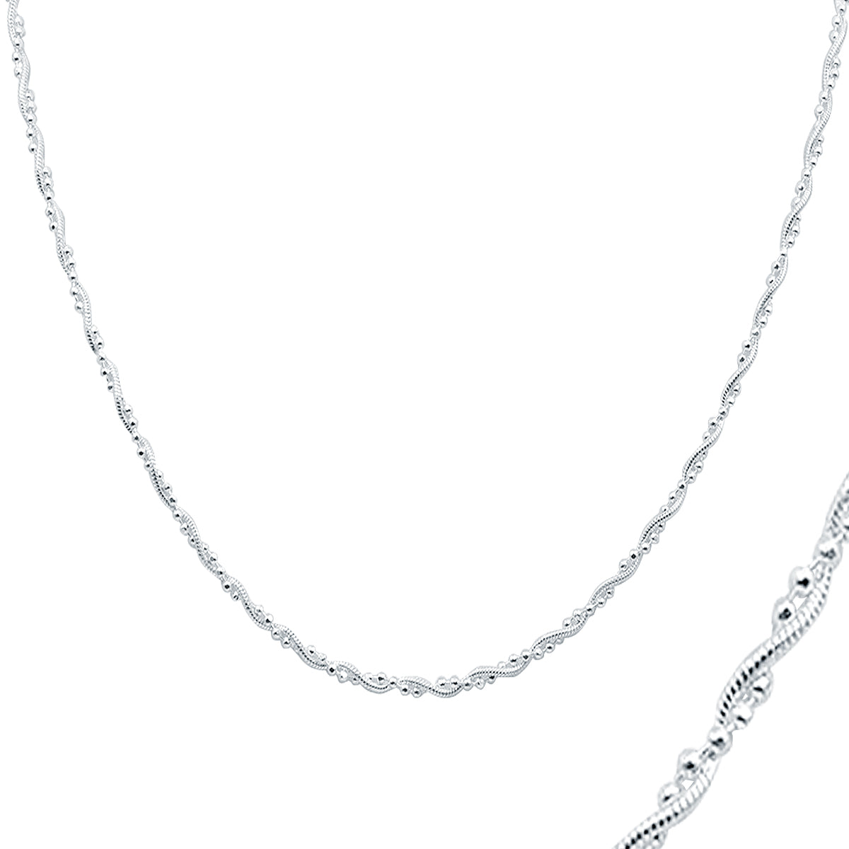 Cadena Espiral Bolitas para Dama