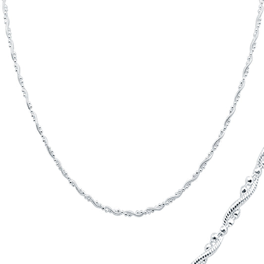 Cadena Espiral Bolitas para Dama