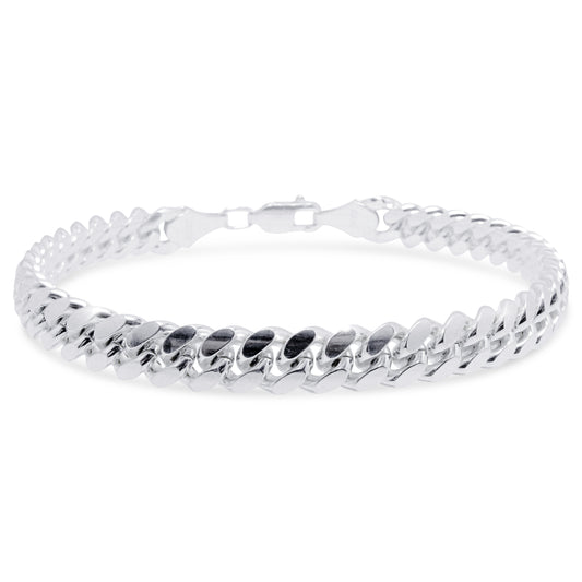 Pulsera Esclava Solida Tipo Cubana Plata 925 Caballero Lujo