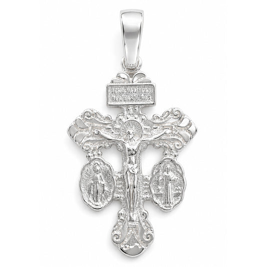 Cruz Del Perdón Con Cristo Plata Fina 925