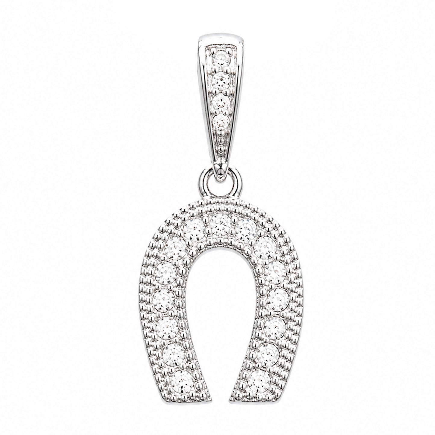 Dije Herradura De Plata Fina 925 Con Zirconias