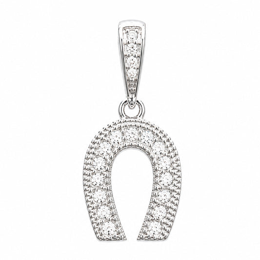 Dije Herradura De Plata Fina 925 Con Zirconias