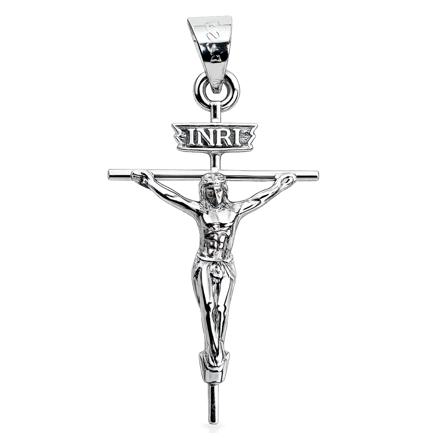 Cruz Cristo Dije De Plata Fina 925
