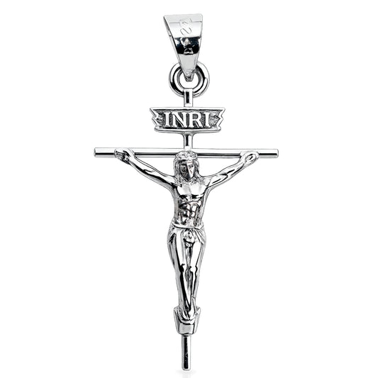 Cruz Cristo Dije De Plata Fina 925