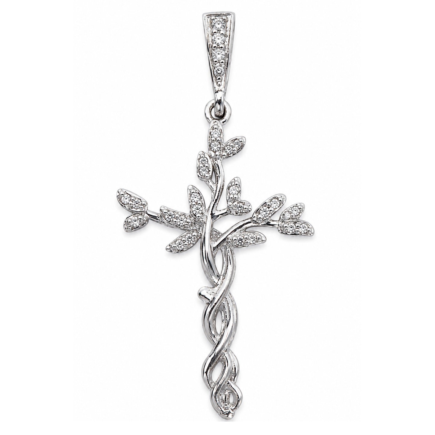 Cruz Espigas Circonias Plata Fina