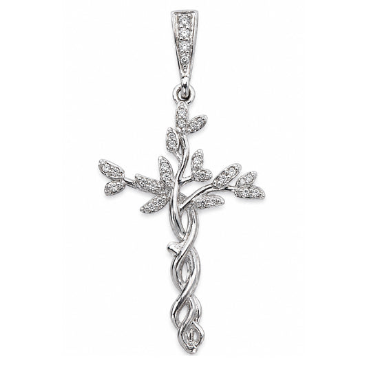 Cruz Espigas Circonias Plata Fina