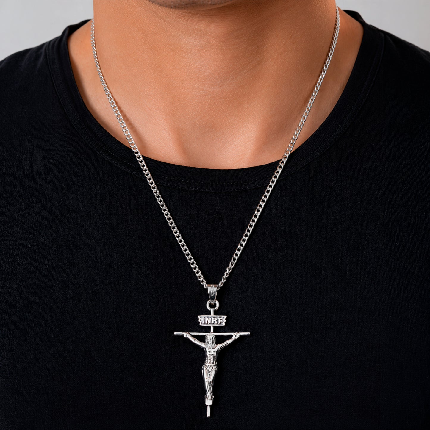 Cruz Cristo Dije De Plata Fina 925