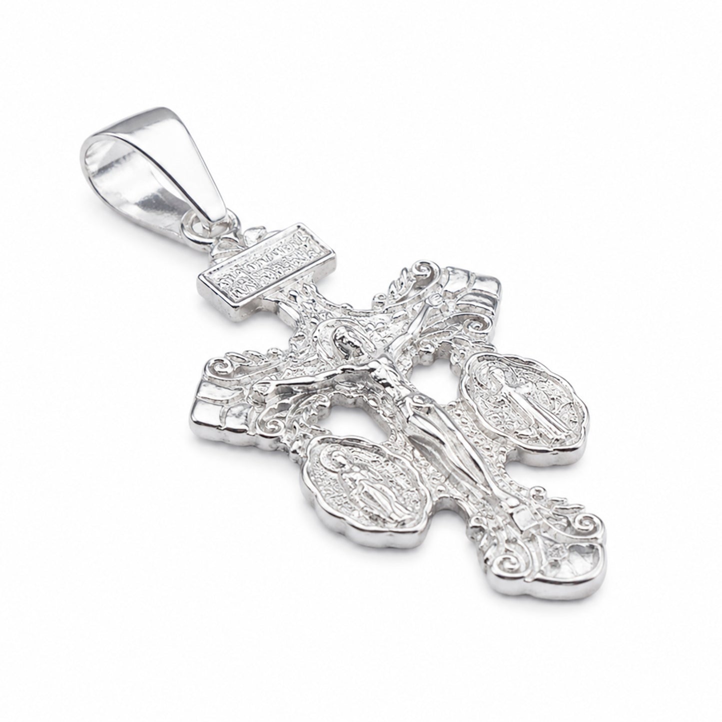 Cruz Del Perdón Con Cristo Plata Fina 925
