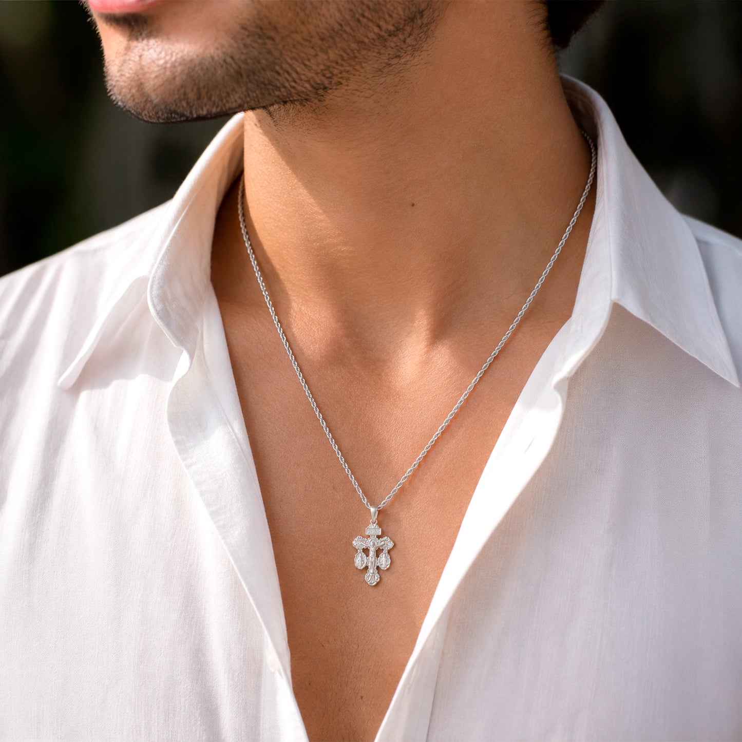 Cruz Del Perdón Con Cristo Plata Fina 925