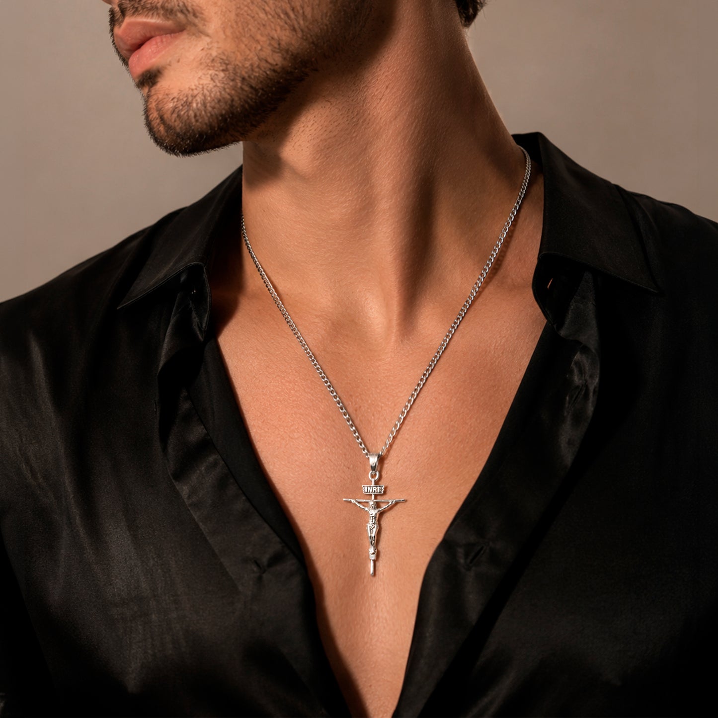 Cruz Cristo Dije De Plata Fina 925