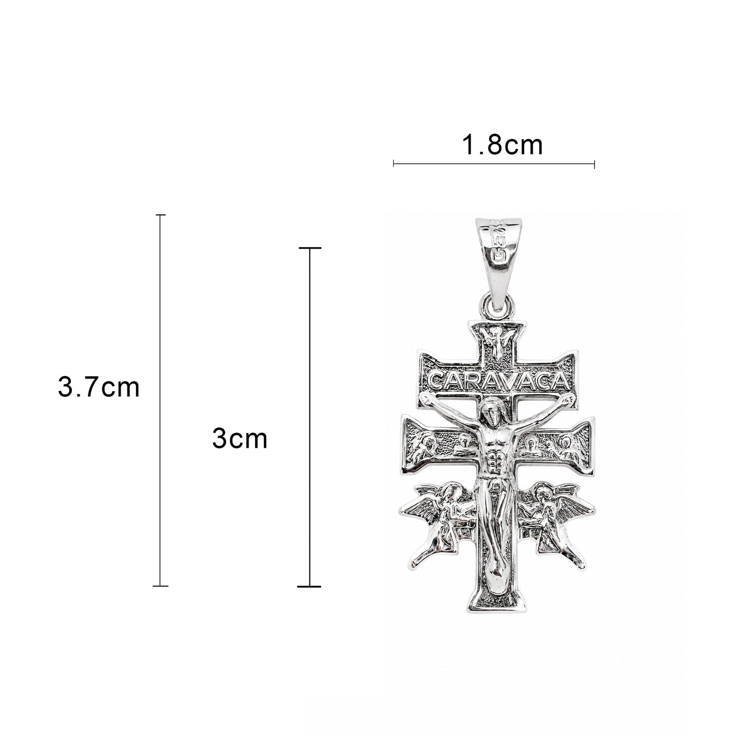 Cruz Cristo De Caravaca Dije De Plata Fina 925