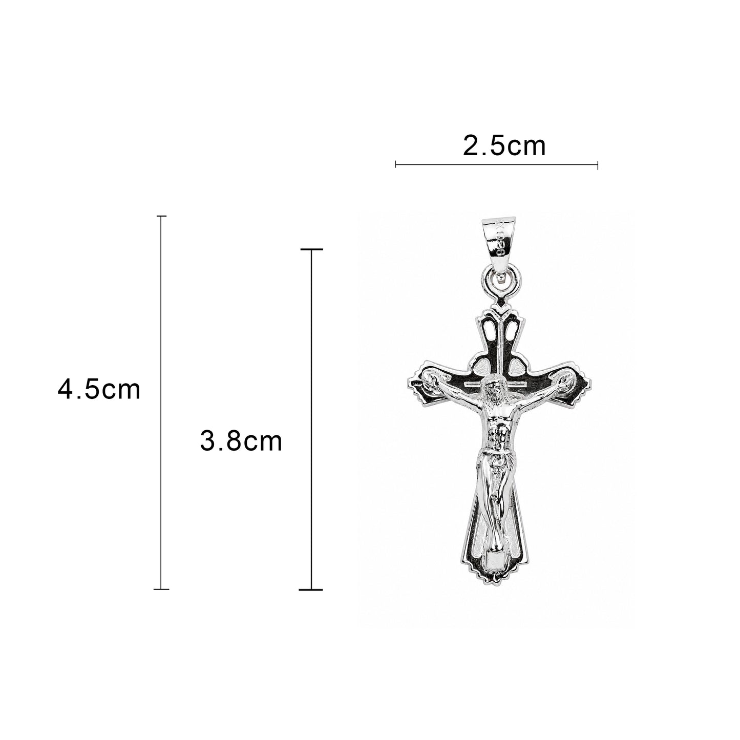 Cruz Cristo Dije De Plata Fina 925