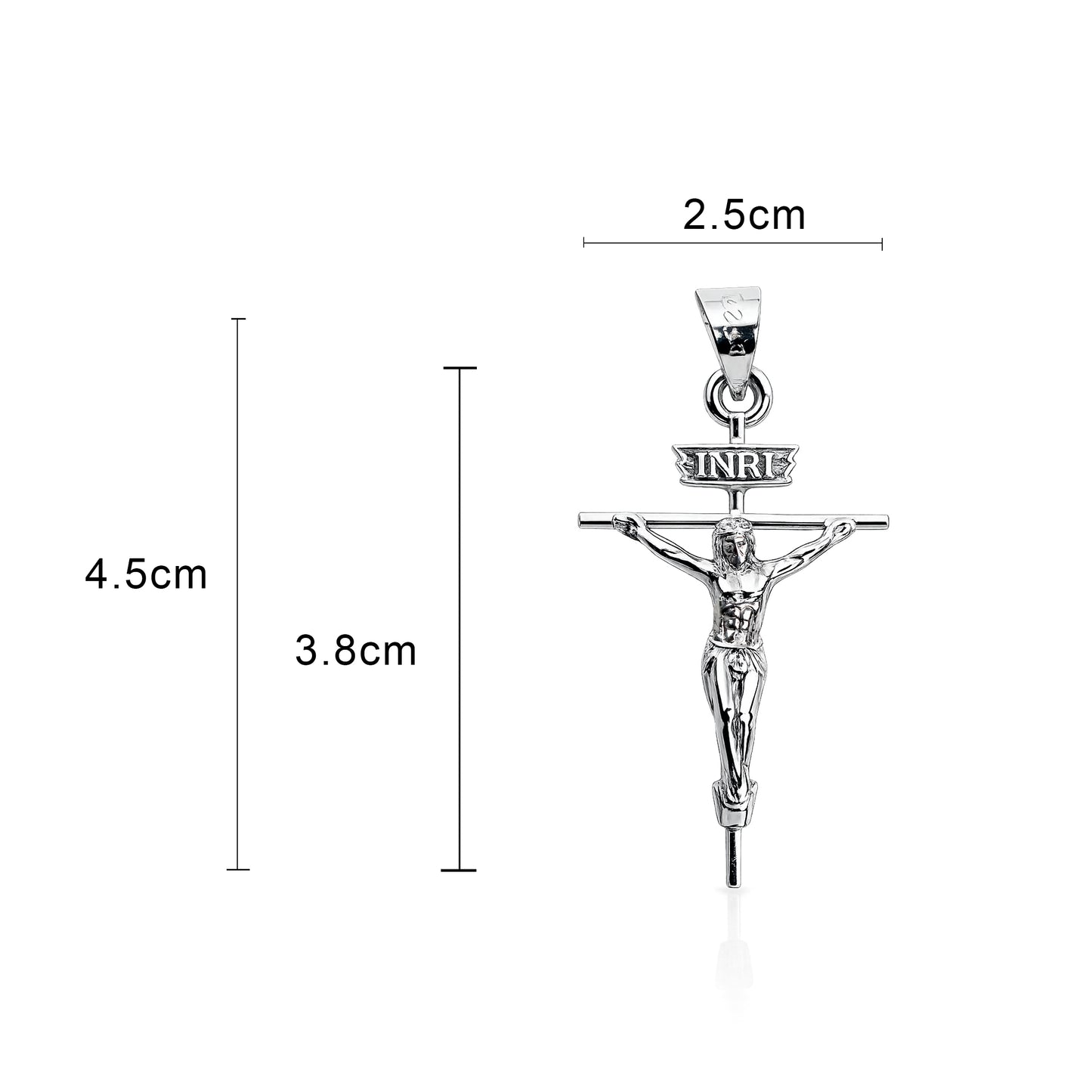 Cruz Cristo Dije De Plata Fina 925