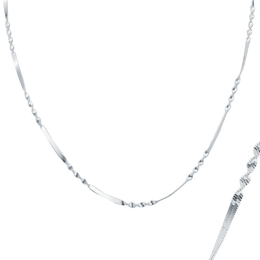 Cadena Espiral y Lisa para Dama