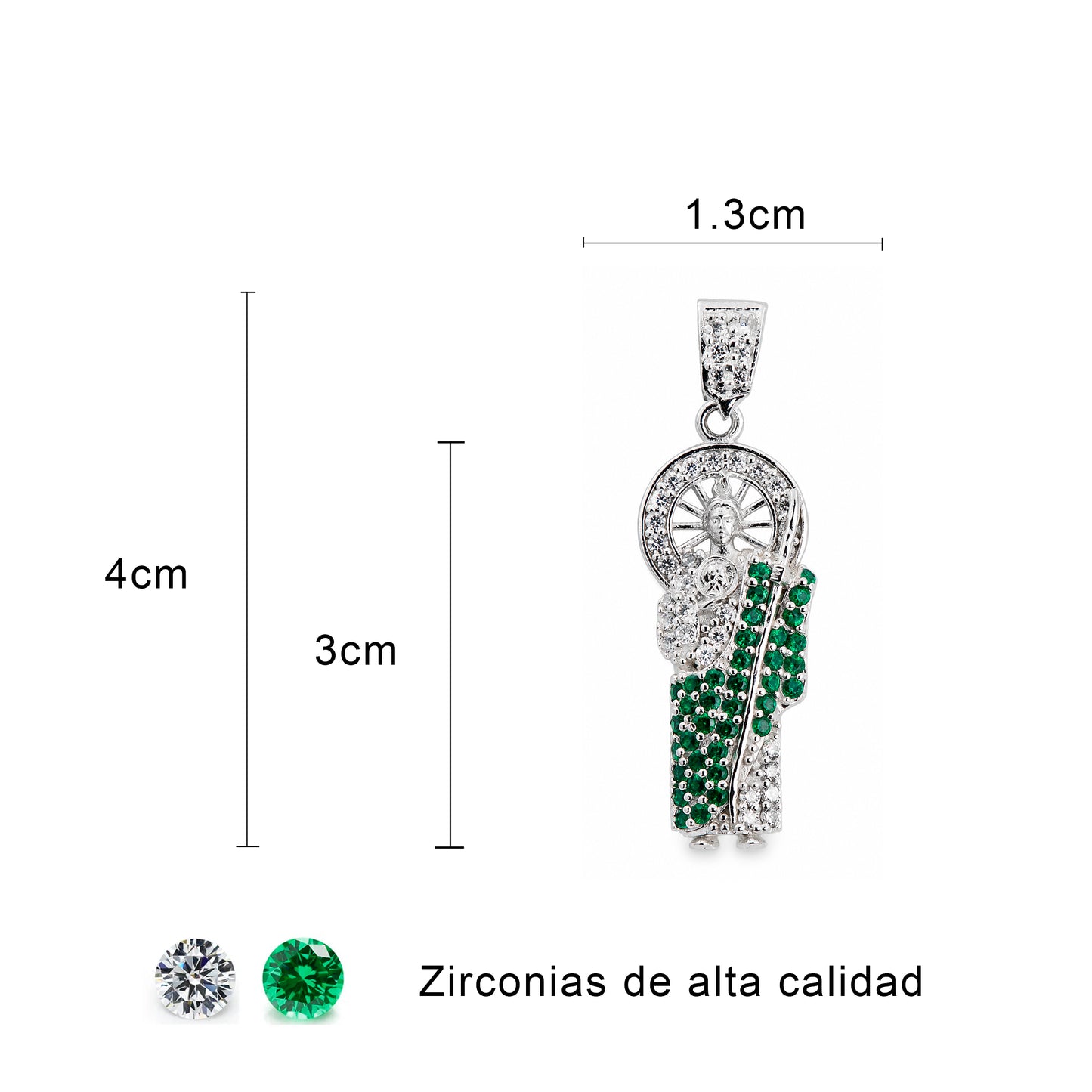 Dije San Judas Tadeo De Plata Fina 925 Con Circonias