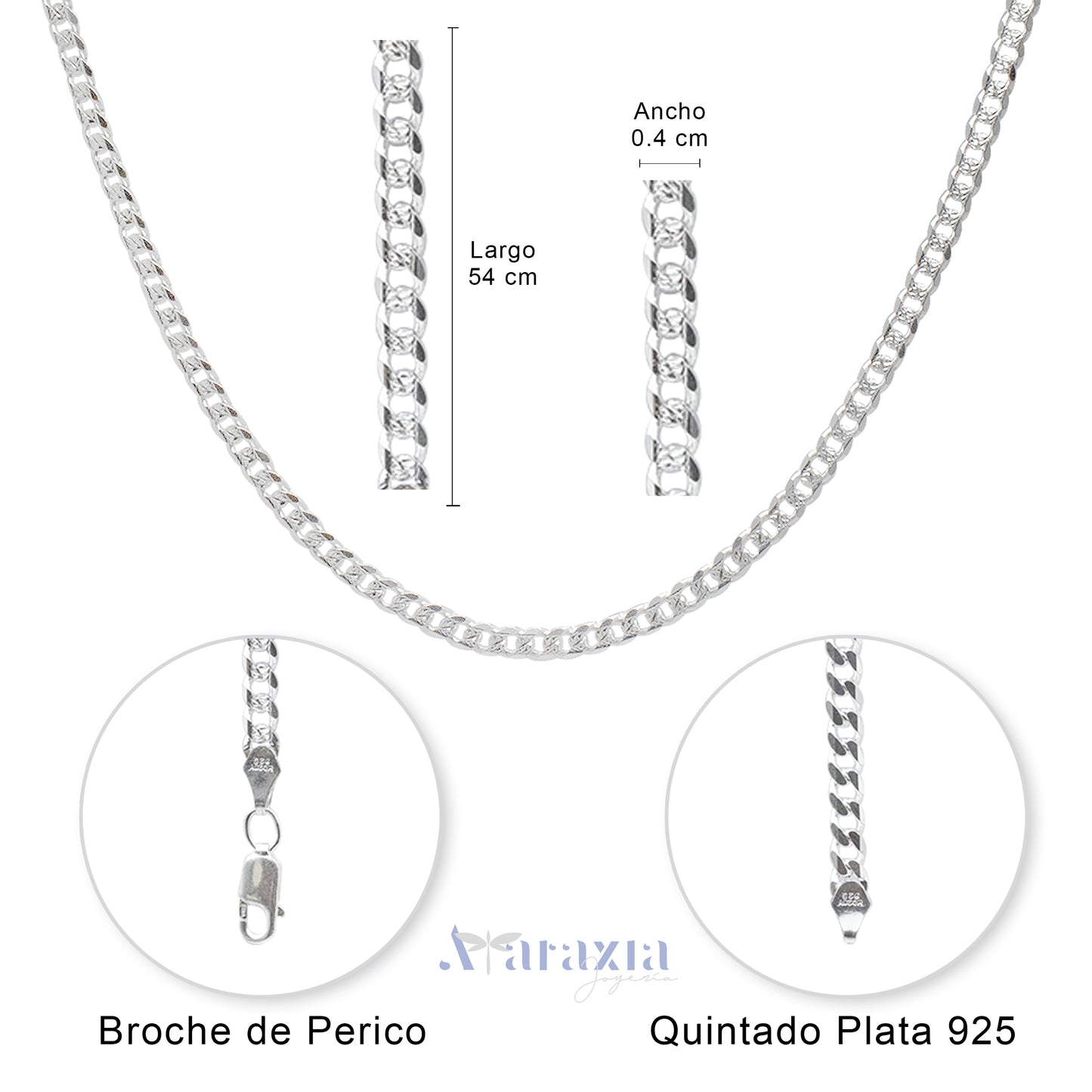 Cadena Barbada Diamantada para Dama